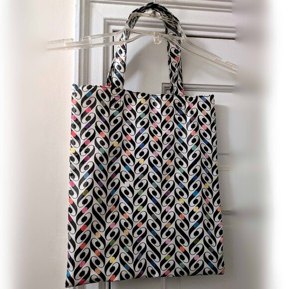 vinyl black / white / multicolor pattern tote bag by paperchase - Picture 1 of 6